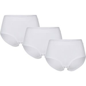 Pierre Robert Trusser 3P Cotton High Waist Brief Hvid bomuld Large Dame