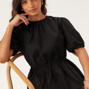 Puff Sleeve Peplum Blouse