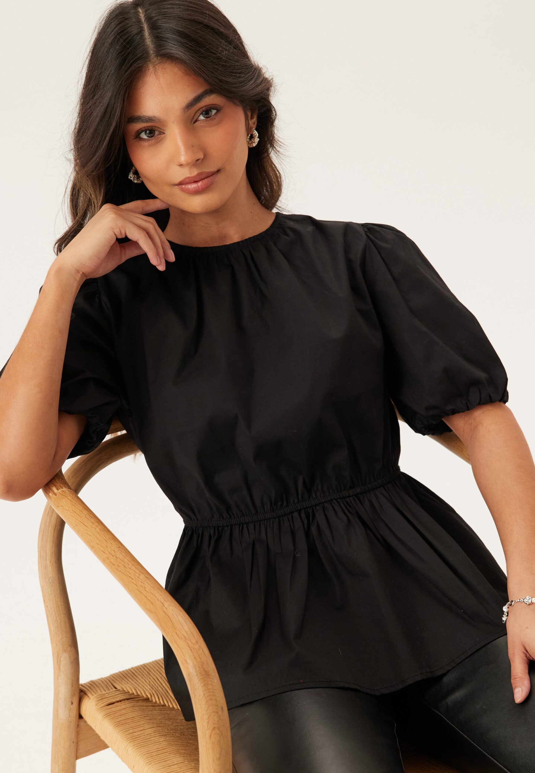 Puff Sleeve Peplum Blouse Puff Sleeve Peplum Blouse