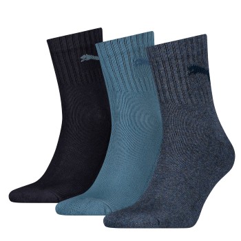 Puma Strømper 3P Short Crew Unisex Socks Sort/Blå Str 39/42 Puma Strømper 3P Short Crew Unisex Socks Sort/Blå Str 39/42