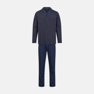 Pyjamas | 100% vævet bomuld | Navy Stribet
