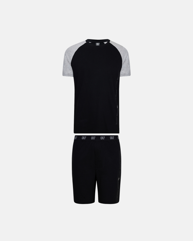 Pyjamas m. shorts | 100% bomuld | Sort Pyjamas m. shorts | 100% bomuld | Sort
