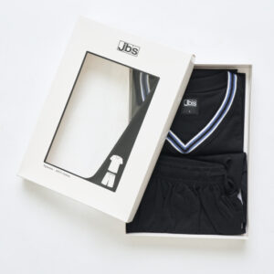 Pyjamas m. shorts "jersey" | 100% bomuld | Sort