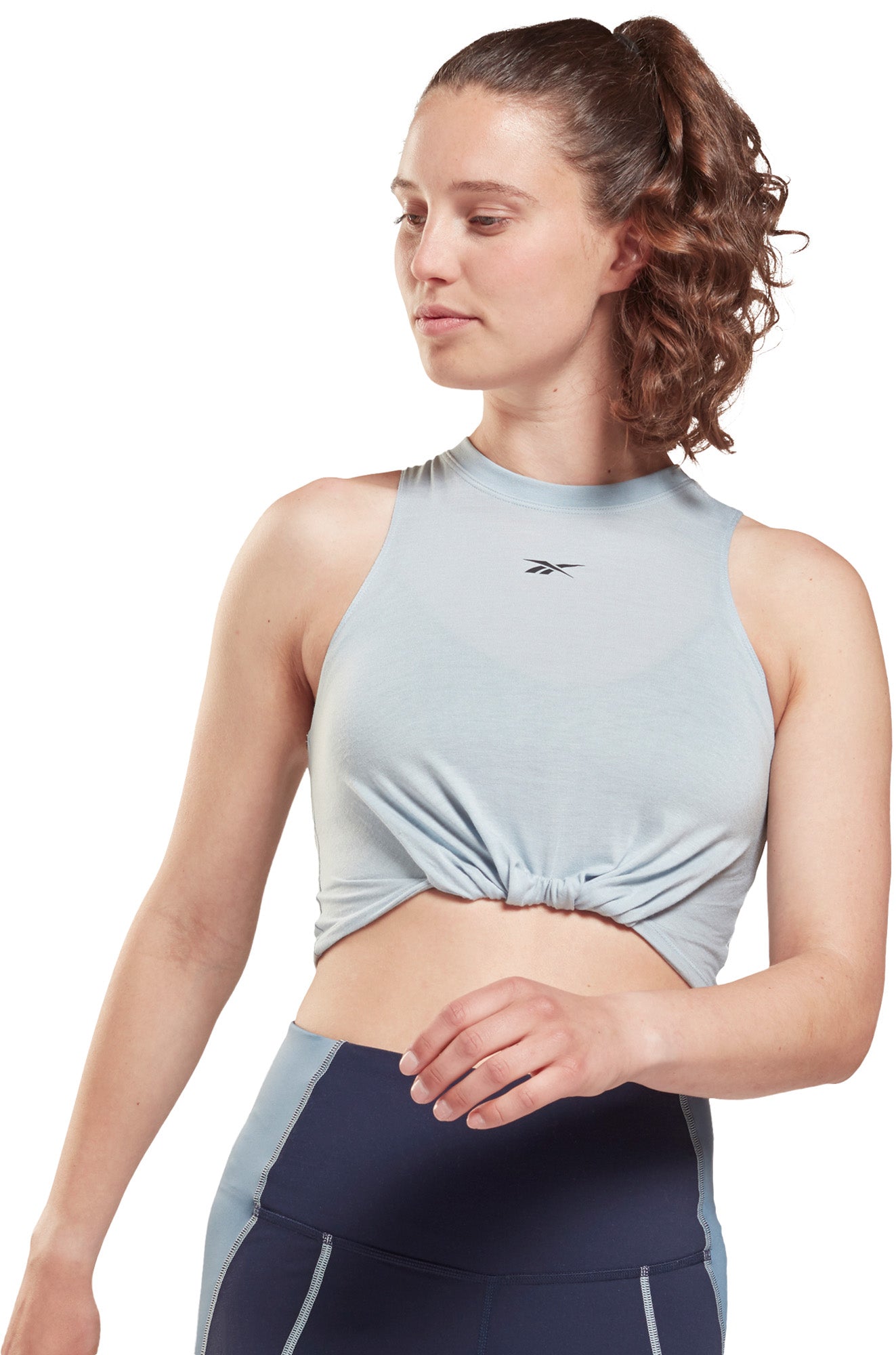 Reebok Studio Gathered Solid Træningstop Dame Xs Blå Reebok Studio Gathered Solid Træningstop Dame Xs Blå