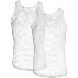 Resteröds 2P Organic Cotton Net Singlet Hvid økologisk bomuld Small Herre