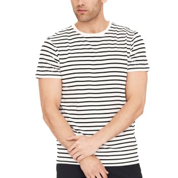 Resteröds Bamboo Crew Neck Sort stribet Small Herre Resteröds Bamboo Crew Neck Sort stribet Small Herre