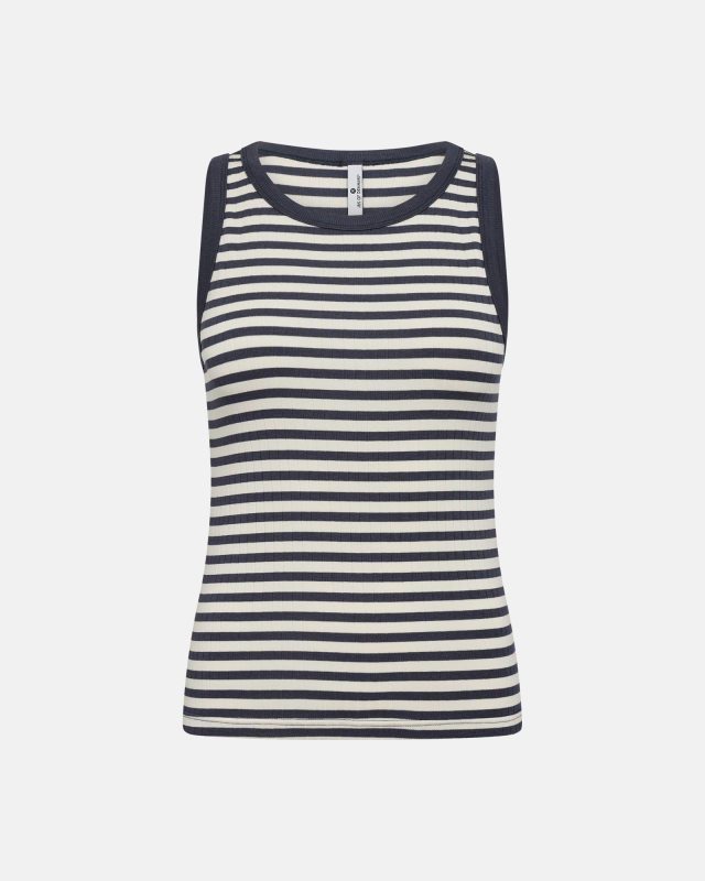 Rib tanktop | Bambusviskose | Blåstribet Rib tanktop | Bambusviskose | Blåstribet