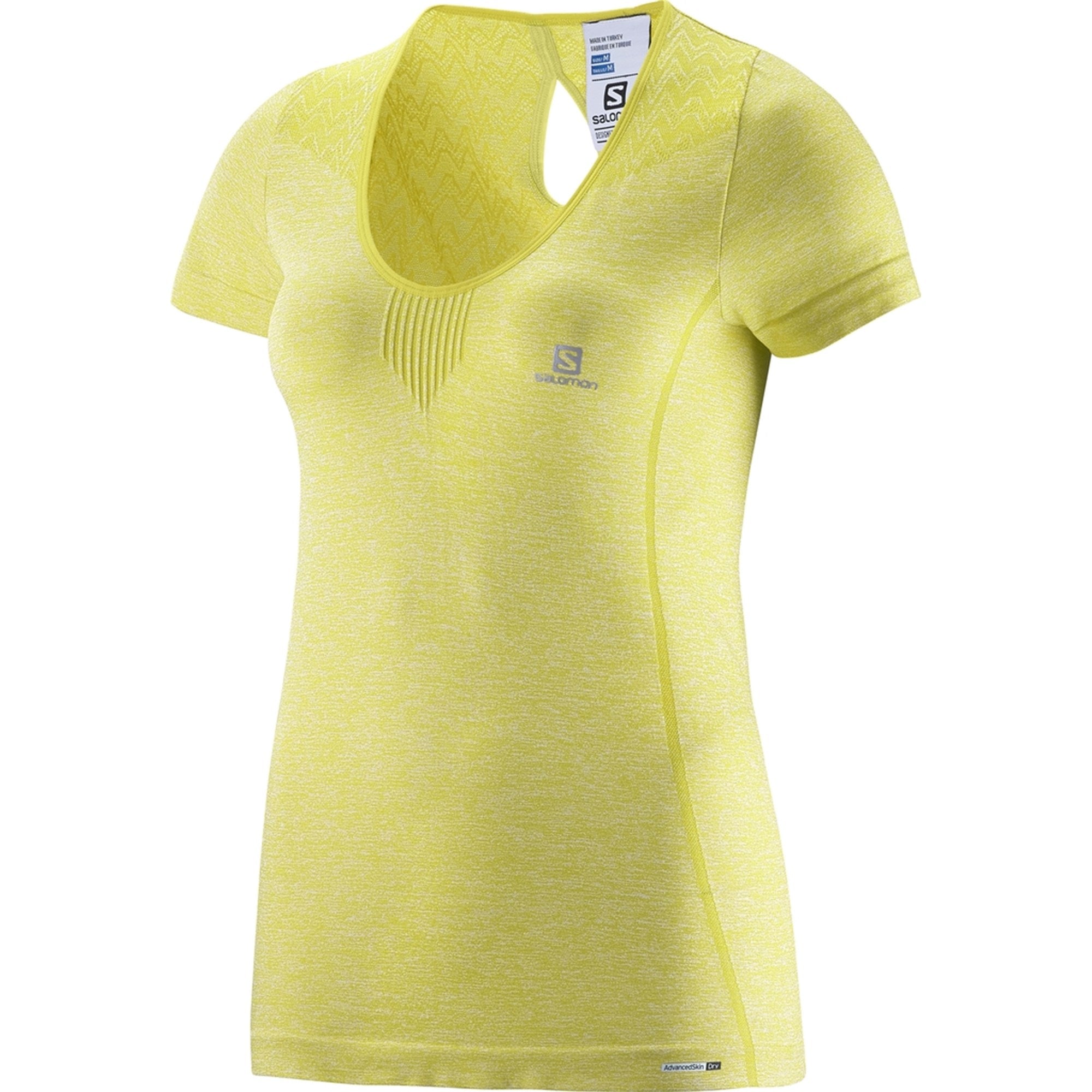 Salomon Elevate Seamless Tee Dame Xs Gul Salomon Elevate Seamless Tee Dame Xs Gul