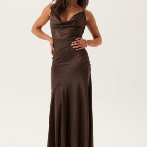 Satin Cowl Neck Maxi Dress