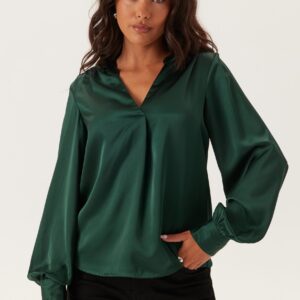 Satin Puff Sleeve Blouse