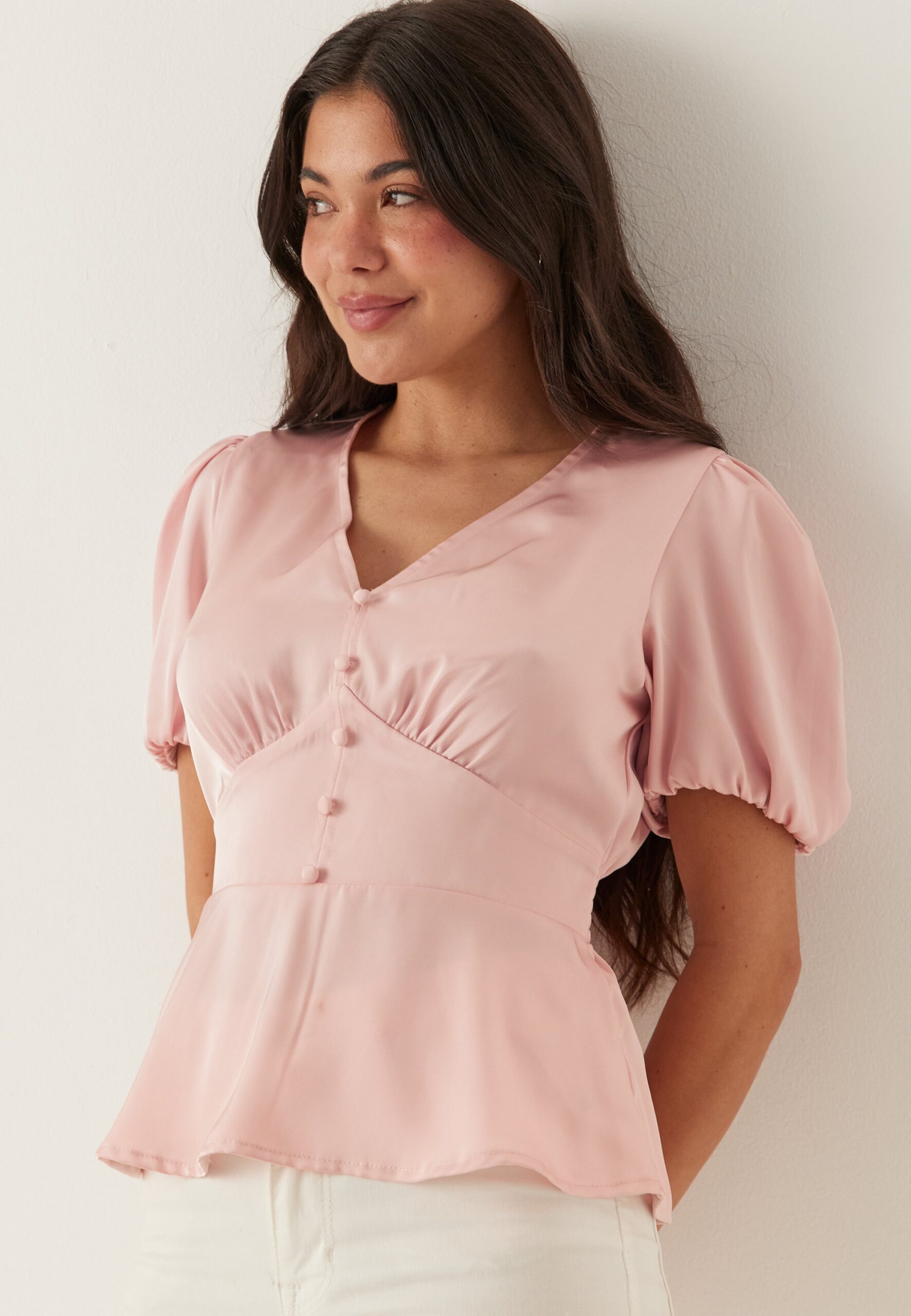 Satin Short Sleeve Blouse Satin Short Sleeve Blouse