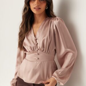 Satin V-neck Blouse