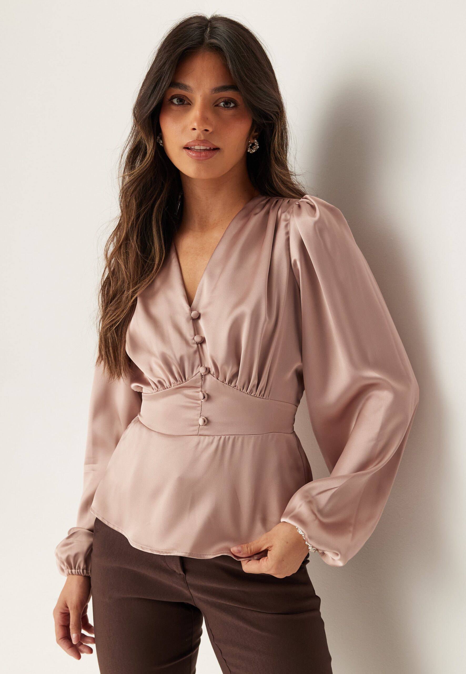 Satin V-neck Blouse Satin V-neck Blouse