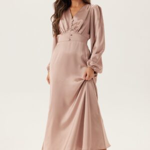 Satin V-neck Maxi Dress
