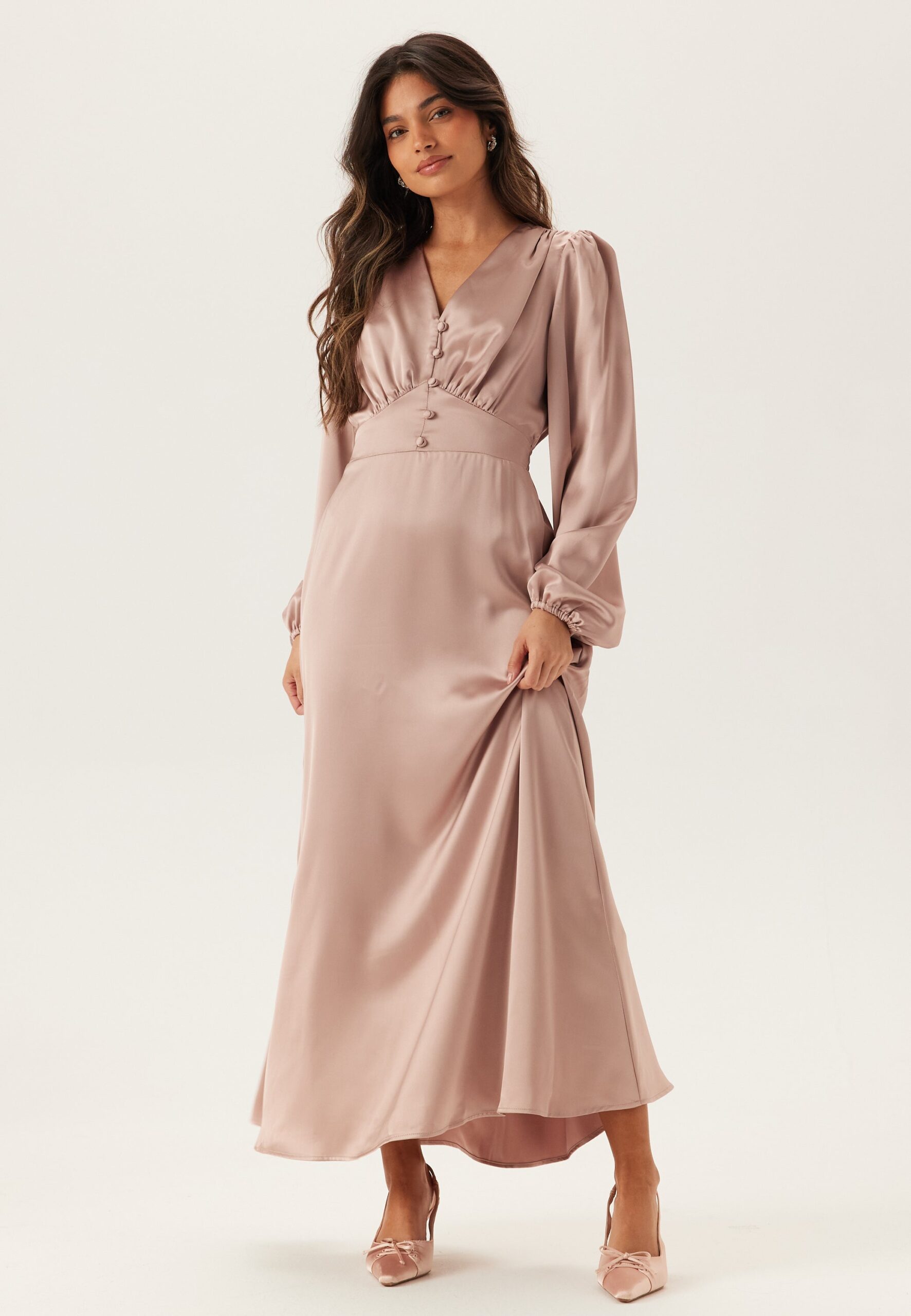 Satin V-neck Maxi Dress Satin V-neck Maxi Dress