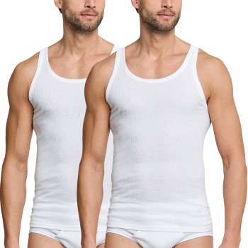 Schiesser 2P Essentials Double Rib Undershirts Hvid bomuld Medium Herre Schiesser 2P Essentials Double Rib Undershirts Hvid bomuld Medium Herre