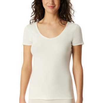 Schiesser Fine Rib T-shirt Champagne bomuld Small Dame Schiesser Fine Rib T-shirt Champagne bomuld Small Dame
