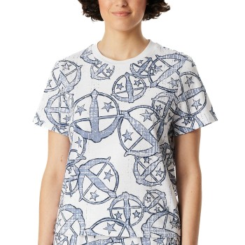 Schiesser Mix and Relax Short Sleeve Shirt Hvid Mønster bomuld Small Dame Schiesser Mix and Relax Short Sleeve Shirt Hvid Mønster bomuld Small Dame