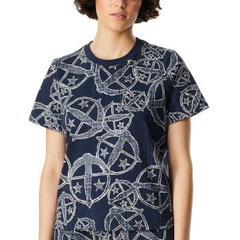 Schiesser Mix and Relax Short Sleeve Shirt Mørkblå bomuld Small Dame Schiesser Mix and Relax Short Sleeve Shirt Mørkblå bomuld Small Dame