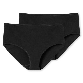 Schiesser Trusser 2P 95-5 Organic Cotton Midi Briefs Sort bomuld Small Dame Schiesser Trusser 2P 95-5 Organic Cotton Midi Briefs Sort bomuld Small Dame