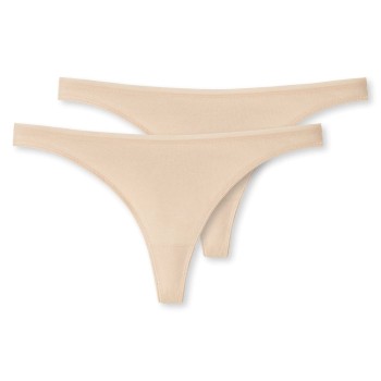 Schiesser Trusser 2P 95-5 Organic Cotton Thongs Beige økologisk bomuld Small Dame Schiesser Trusser 2P 95-5 Organic Cotton Thongs Beige økologisk bomuld Small Dame