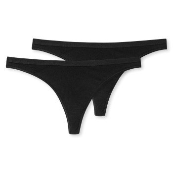 Schiesser Trusser 2P 95-5 Organic Cotton Thongs Sort økologisk bomuld Small Dame Schiesser Trusser 2P 95-5 Organic Cotton Thongs Sort økologisk bomuld Small Dame