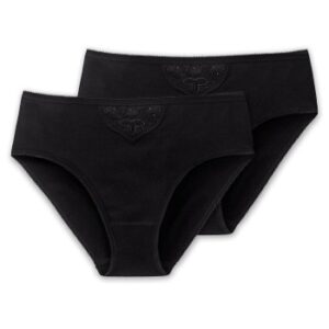 Schiesser Trusser 2P Cotton Essentials Tai Panties Sort bomuld Small Dame