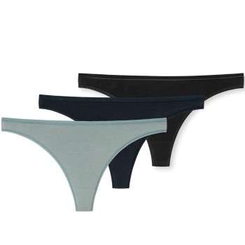 Schiesser Trusser 3P 95-5 Organic Cotton Thong Sort/Blå økologisk bomuld 38 Dame Schiesser Trusser 3P 95-5 Organic Cotton Thong Sort/Blå økologisk bomuld 38 Dame