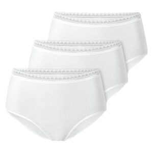 Schiesser Trusser 3P Modern Lace Rio Midi Brief Hvid bomuld 38 Dame