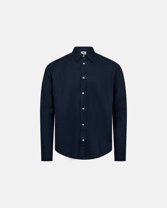 Skjorte | Hør/bambusviskose | Navy Skjorte | Hør/bambusviskose | Navy