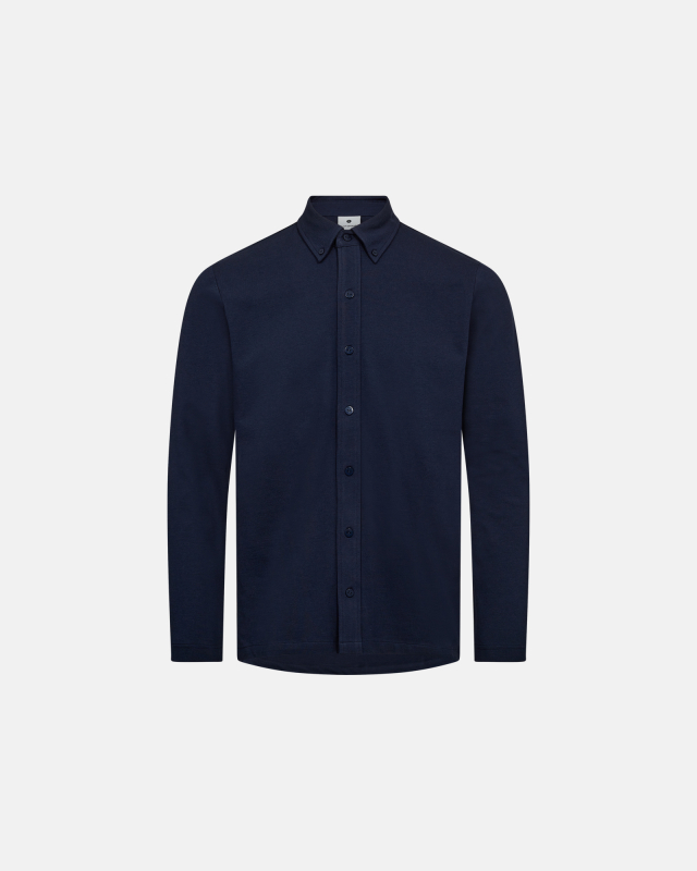 Skjorte "pique" | Bambusviskose | Navy Skjorte "pique" | Bambusviskose | Navy