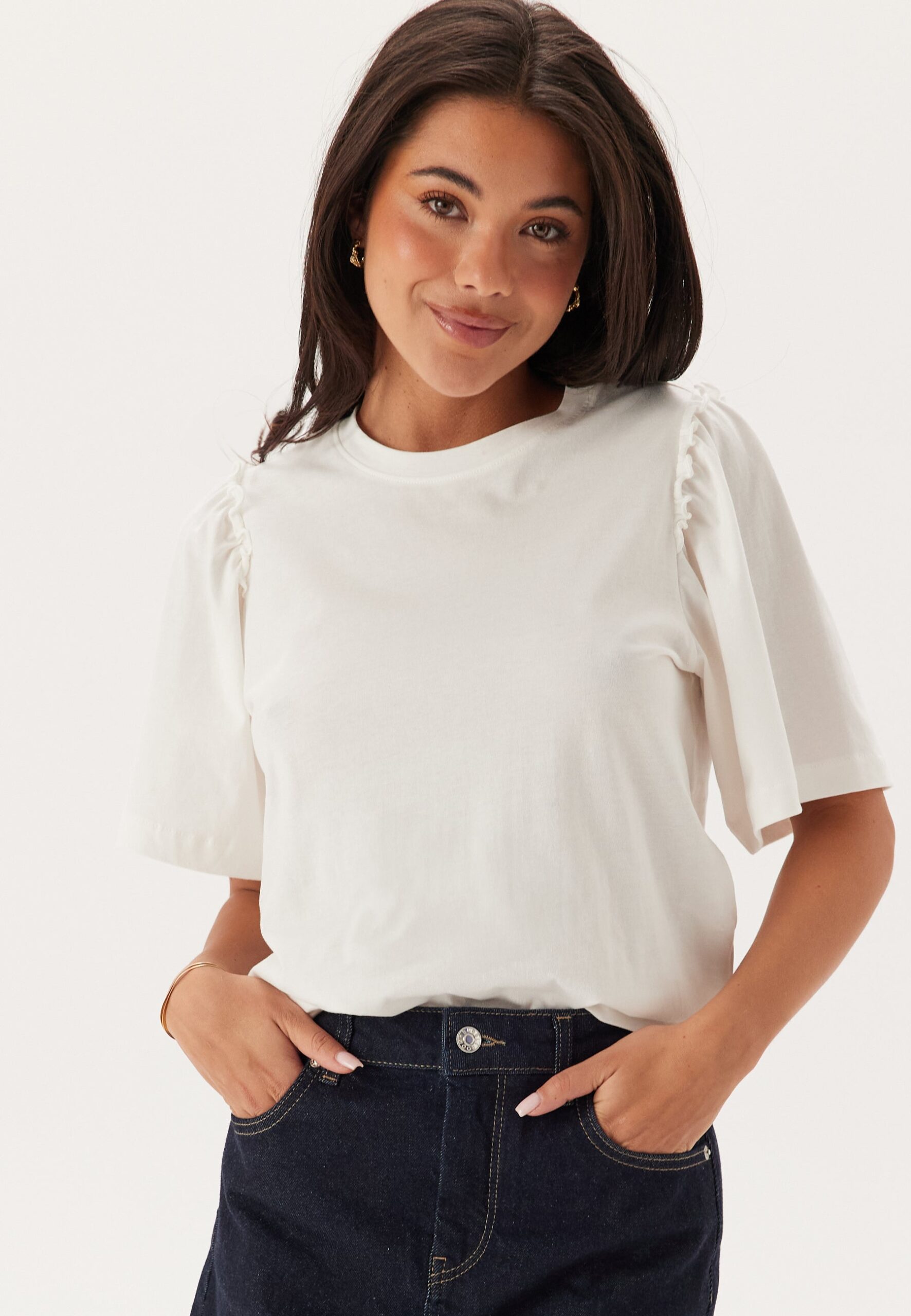 Slfpenelope 2/4 RUFFLE TEE NOO Slfpenelope 2/4 RUFFLE TEE NOO