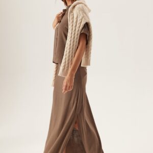 Slfviva Hw Ankle Linen Blend Skirt
