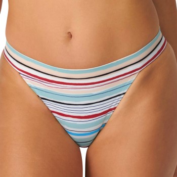 Sloggi Shore Candy Basslet Brazilian Bikini Brief Lyseblå Stribe Small Dame Sloggi Shore Candy Basslet Brazilian Bikini Brief Lyseblå Stribe Small Dame