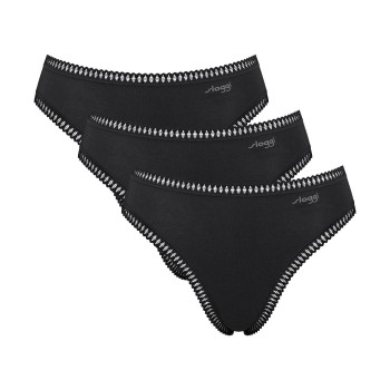 Sloggi Trusser 3P GO Crush High Leg Briefs Sort bomuld Small Dame Sloggi Trusser 3P GO Crush High Leg Briefs Sort bomuld Small Dame
