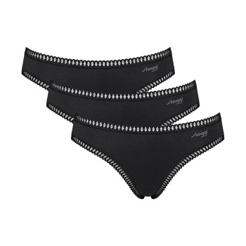 Sloggi Trusser 3P GO Crush Mini Briefs Sort bomuld Small Dame Sloggi Trusser 3P GO Crush Mini Briefs Sort bomuld Small Dame