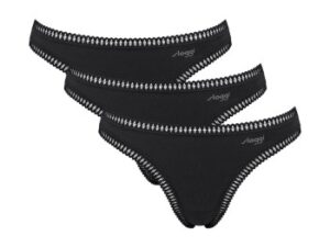 Sloggi Trusser 3P GO Crush String Sort bomuld Small Dame