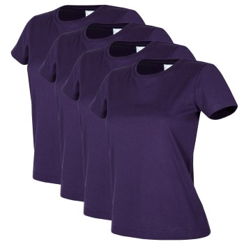 Stedman 4P Classic Women T-shirt Lilla bomuld Small Dame Stedman 4P Classic Women T-shirt Lilla bomuld Small Dame