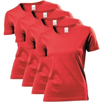 Stedman 4P Classic Women T-shirt Rød bomuld Small Dame Stedman 4P Classic Women T-shirt Rød bomuld Small Dame