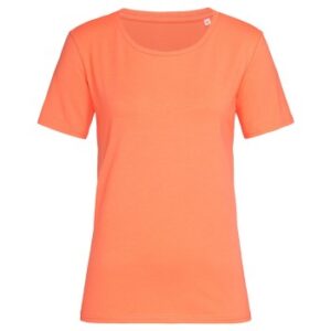 Stedman Claire Relaxed Women Crew Neck Abrikos ringspundet bomuld Small Dame