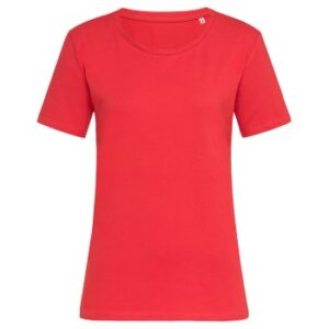 Stedman Claire Relaxed Women Crew Neck Rød ringspundet bomuld Small Dame