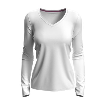Stedman Claire V-neck Long Sleeve Hvid ringspundet bomuld Small Dame Stedman Claire V-neck Long Sleeve Hvid ringspundet bomuld Small Dame
