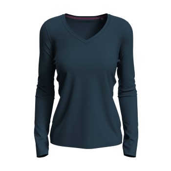 Stedman Claire V-neck Long Sleeve Marineblå ringspundet bomuld Small Dame Stedman Claire V-neck Long Sleeve Marineblå ringspundet bomuld Small Dame