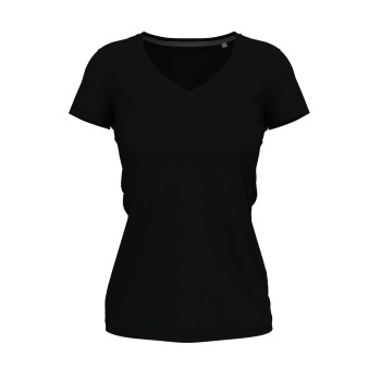 Stedman Claire V-neck Sort ringspundet bomuld Small Dame Stedman Claire V-neck Sort ringspundet bomuld Small Dame