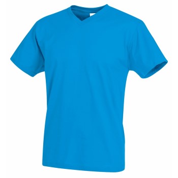 Stedman Classic V-Neck Men T-shirt Blå bomuld Small Herre Stedman Classic V-Neck Men T-shirt Blå bomuld Small Herre