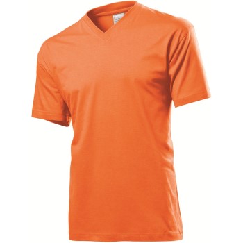 Stedman Classic V-Neck Men T-shirt Orange bomuld Small Herre Stedman Classic V-Neck Men T-shirt Orange bomuld Small Herre