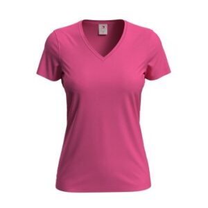 Stedman Classic V-Neck Women T-shirt Rosa bomuld Small Dame