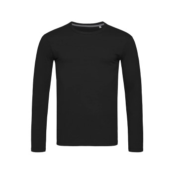 Stedman Clive Long Sleeve Sort ringspundet bomuld Small Herre Stedman Clive Long Sleeve Sort ringspundet bomuld Small Herre