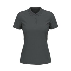 Stedman Lux Short Sleeve Polo For Women Mørkgrå bomuld Small Dame