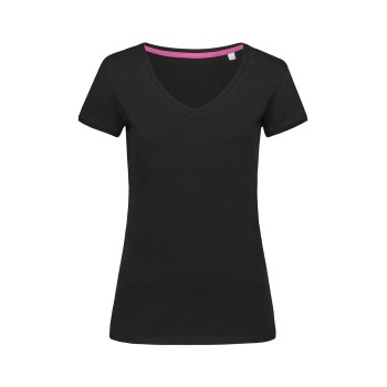 Stedman Megan V-neck Sort ringspundet bomuld Small Dame Stedman Megan V-neck Sort ringspundet bomuld Small Dame